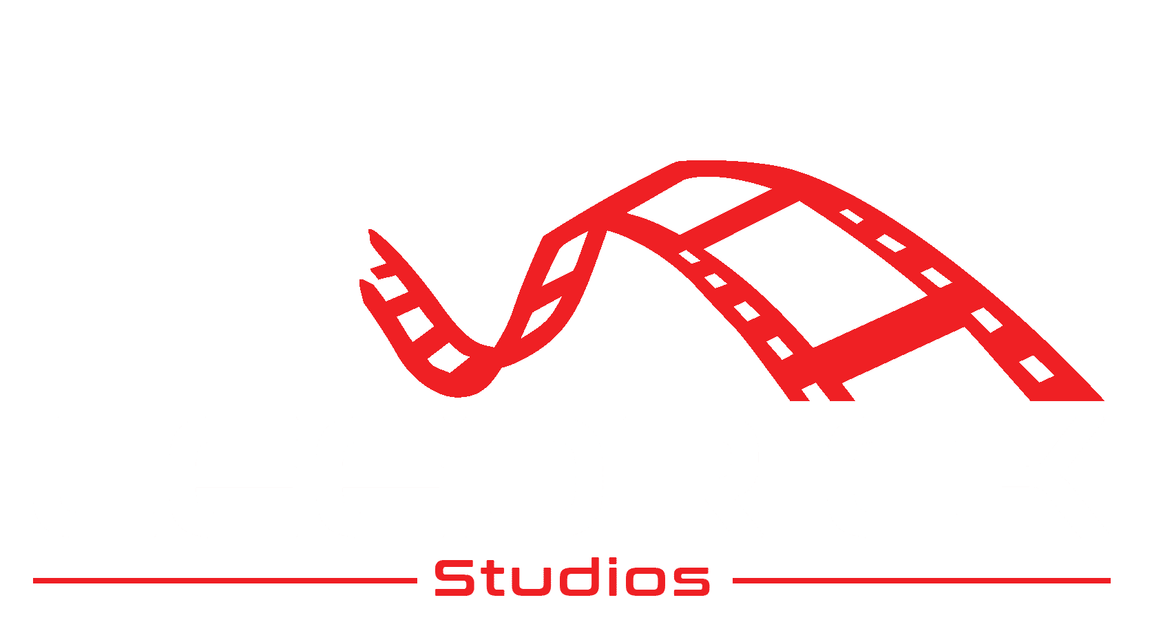 A red and white logo for the fredrick studios.