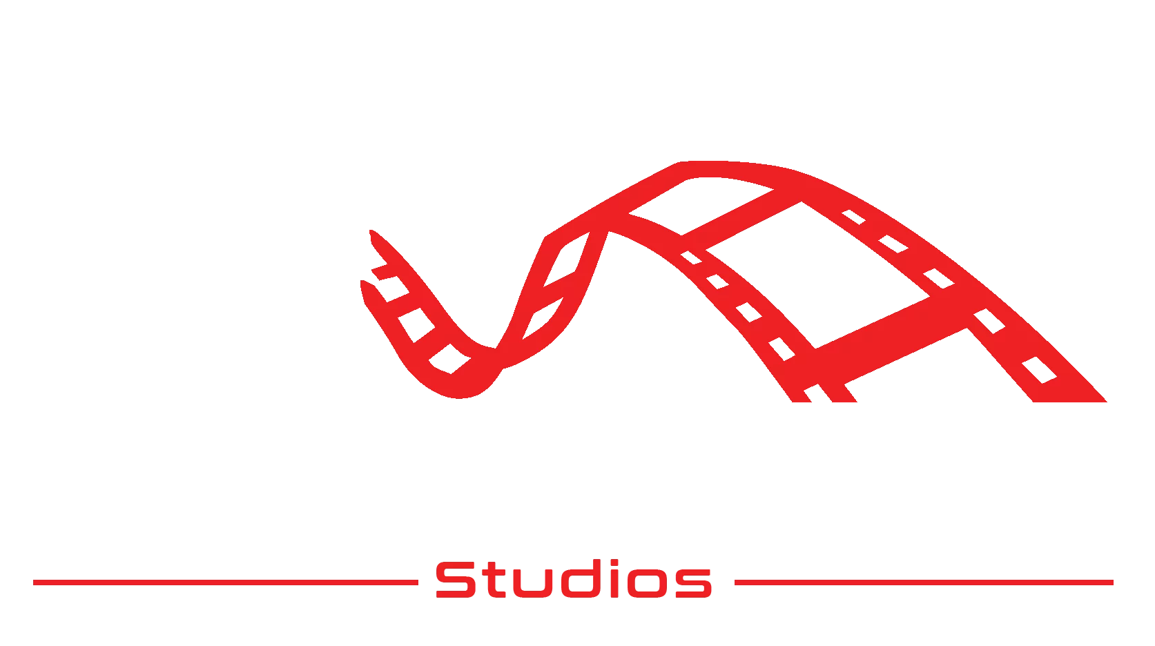 A red and white logo for the reedrick studios.