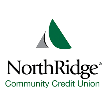 A green background with the words northridge community credit union in white.